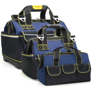 Heavy Duty Canvas Tool Bag with Multiple Pockets & Ergonomic Handle - Durable Tool Storage Organizer for Electricians, Contractors, DIY & Home Repair (3 Sizes Available)